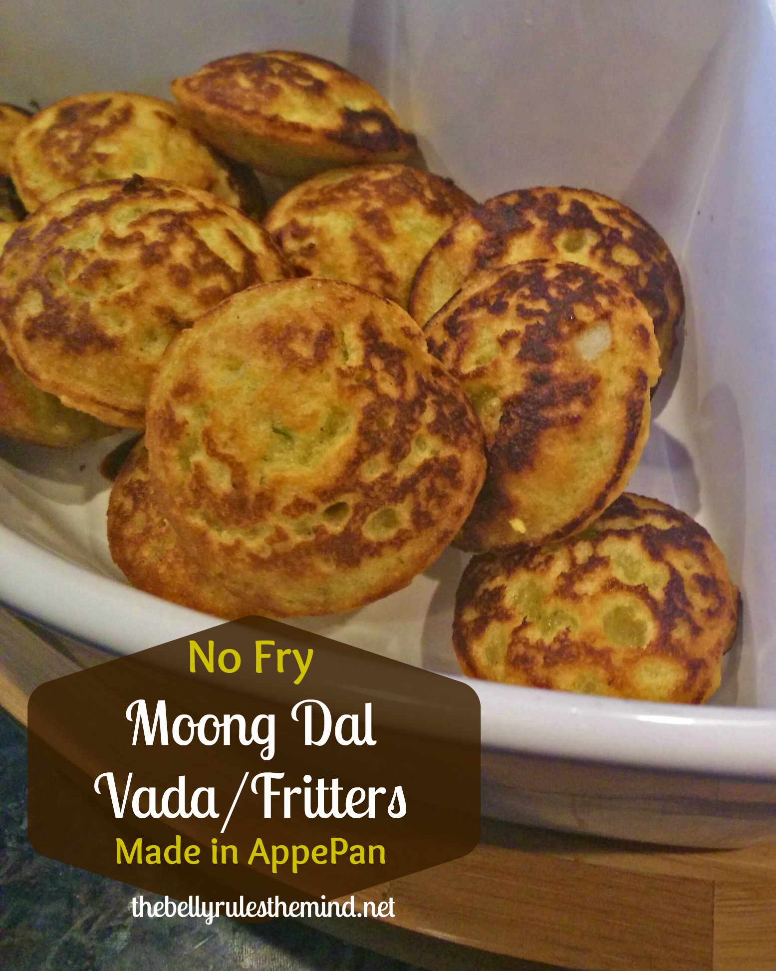 Moong Dal Vada Chaat ( Moong Dal Fritters made in appe pan) | The Belly ...