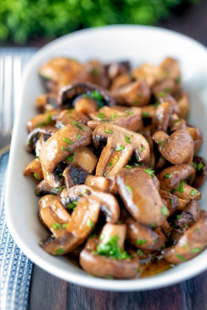 10 Min Garlic Butter Air Fryer Mushrooms TheBellyRulesTheMind