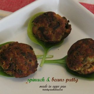Spinach & Beans Patties made in Appe pan