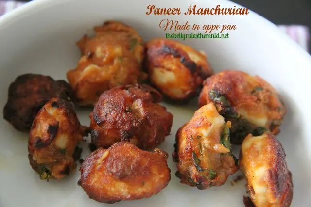 Paneer Manchurian made in Appe pan