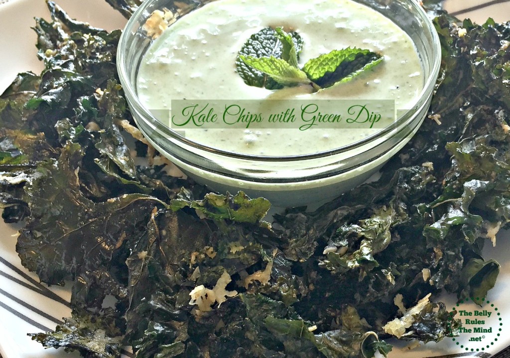 Kale chip with green dip