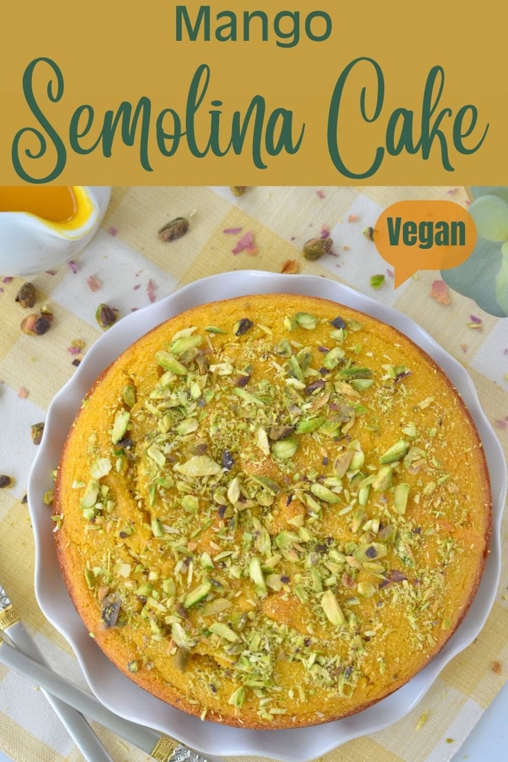 vegan mango cake, Semolina cake , eggless semolina cake