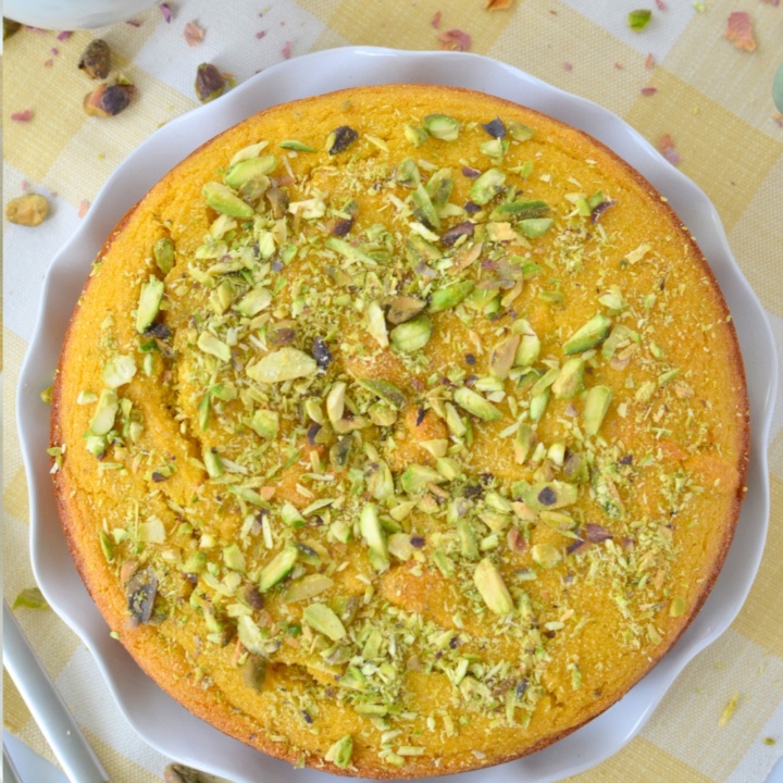 vegan mango cake, Semolina cake , eggless semolina cake