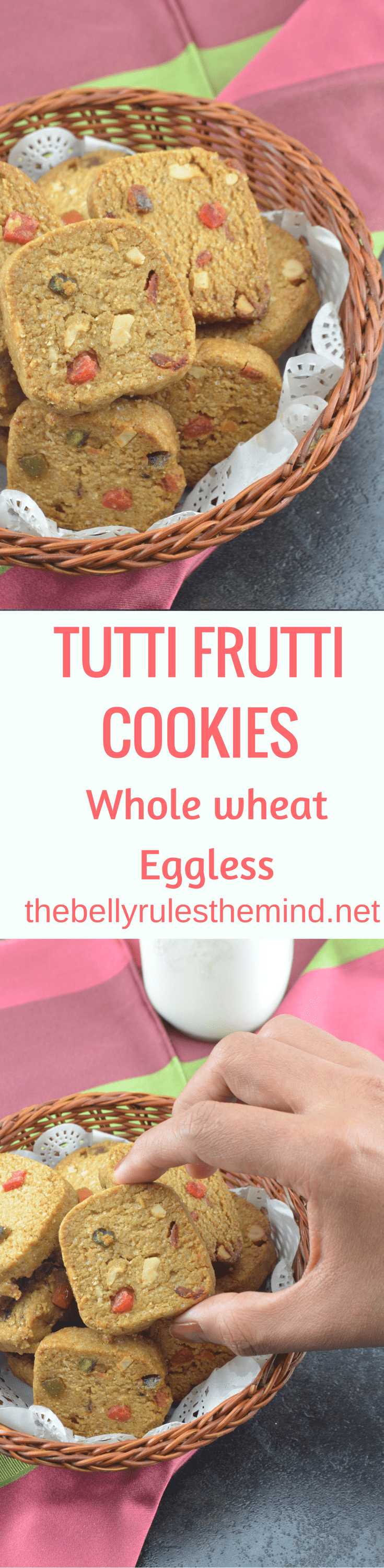 Whole Wheat Tutti frutti Cookies