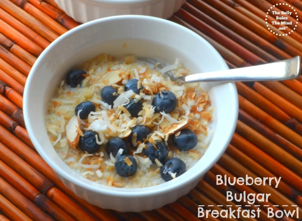 Blueberry bulgar breakfast bowl