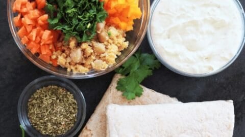 ingredients to make a tortilla roll up