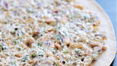 tortilla with vegetable spread