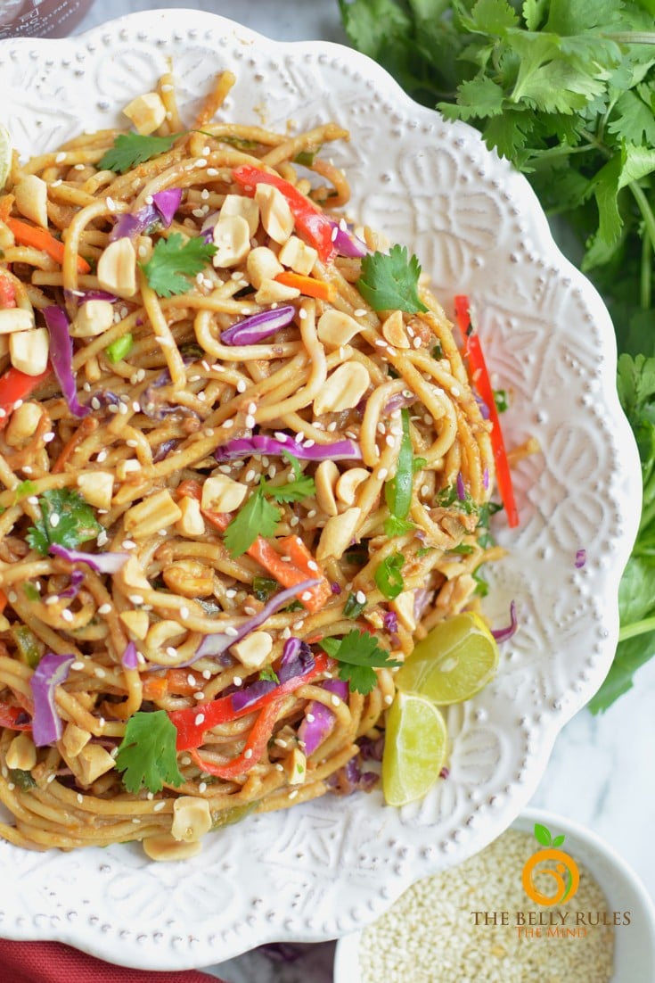 10 minute instant pot spicy Thai noodle bowl