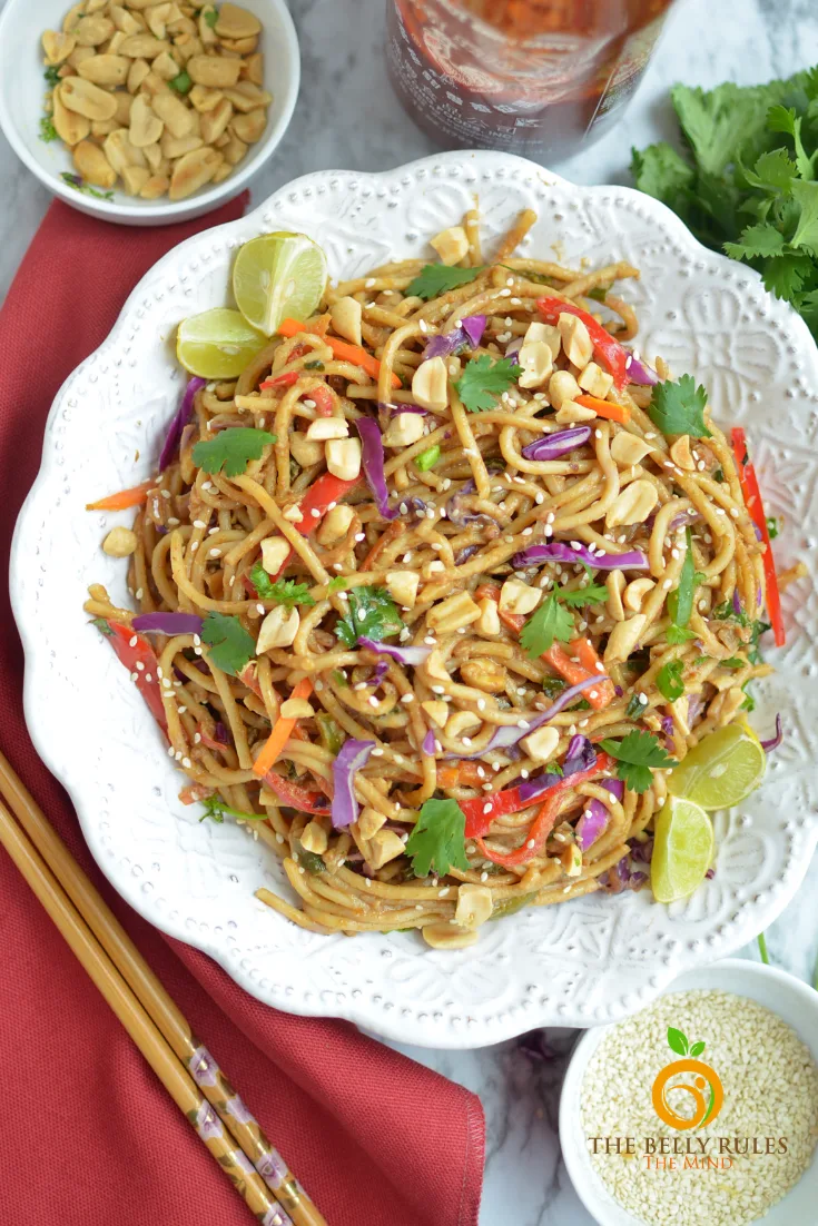 10 minute instant pot spicy Thai noodle bow;