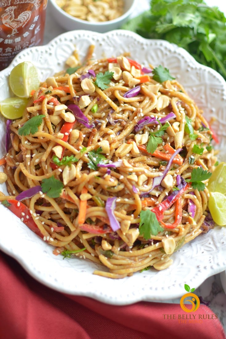 instant pot 10 minute spicy Thai noodle bowl