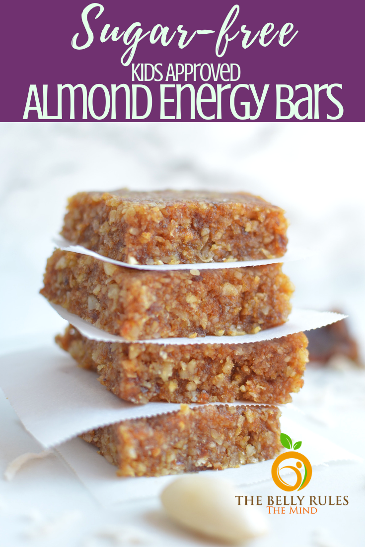 Sugar Free Homemade Almond & Dates Energy Bars