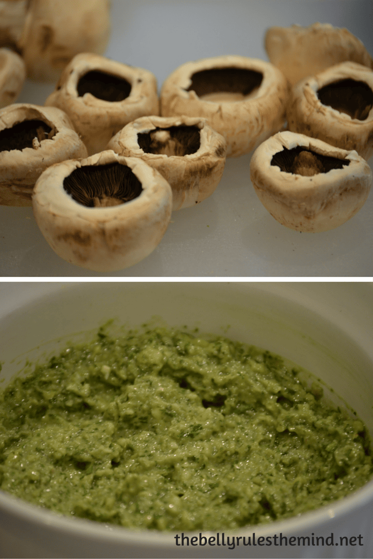 pesto stuffed mushroom