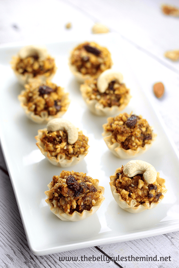 dry fruit gujiya baked fillo cups