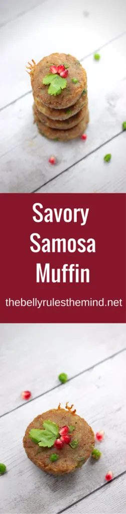 Savory Samosa Muffins make a great party appetizer breakfast or snack specially for parties. These no mess muffins are an absolute delight to relish as is or as chaat. | www.thebellyrulesthemind.net