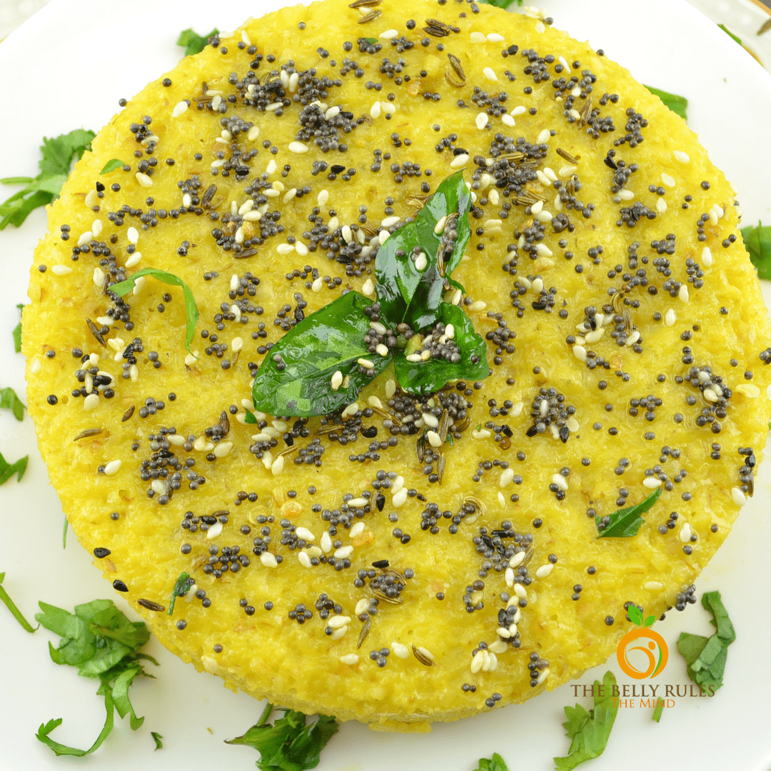 Instant Khaman Dhokla (Savory Chickpea Flour Cake) - Piping Pot Curry