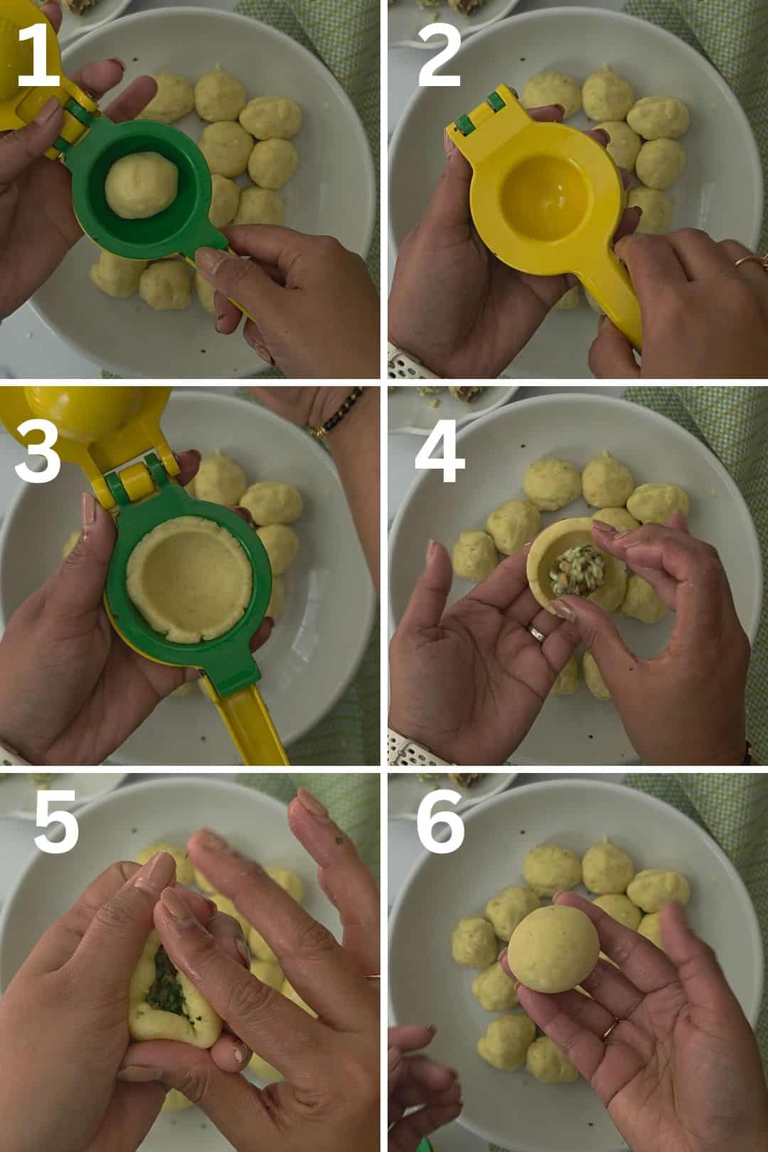 How to shape the farali aloo pattice steps (1)