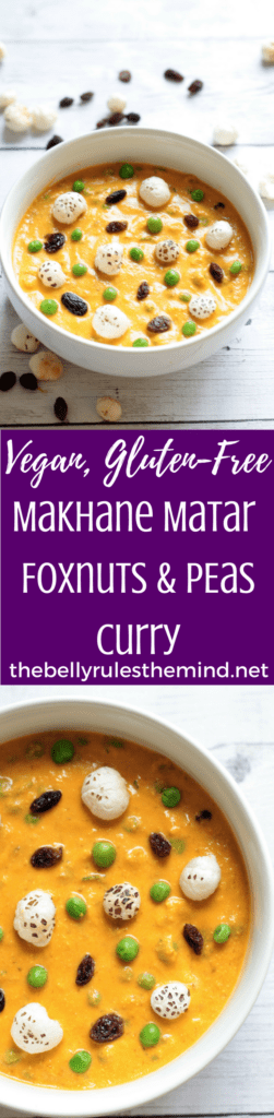 A delicious curry traditionally made with Makhane / Foxnuts & Peas in a tomato and onion gravy loaded with milk fats.A healthier twist on the Makhane Matar. Vegan.Gluten-Free. @bellyruelsdmind Https://www.thebellyrulesthemind.net #recipe #vegan #glutenfree #dinner #lunch #entree #indianfood #curry #peas #foxnuts #makhane #makhana #matar #tbrtm #lotusnuts #gorgonnuts