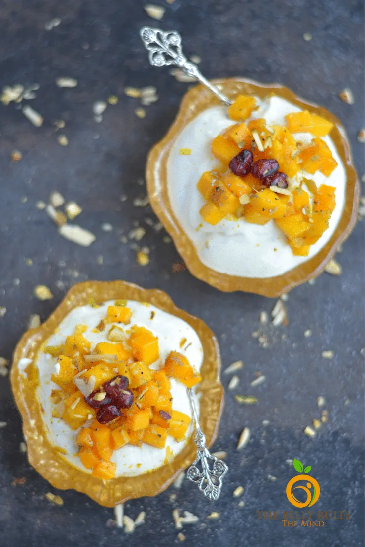 Instant Shrikhand with Fresh Mango / Fresh Mango Greek Yogurt