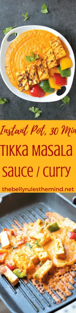 Everyone's favorite Tikka Masala Sauce / Tikka Masala Curry in 30 minutes. Meal prep idea for the week. Throw in some veggies or protein of your choice,yum! @bellyrulesdmind #tikkamasala #tikkamasalasauce #tikkamasalacurry #instantpot #mealprep #vegetarian #indianfood #recipe