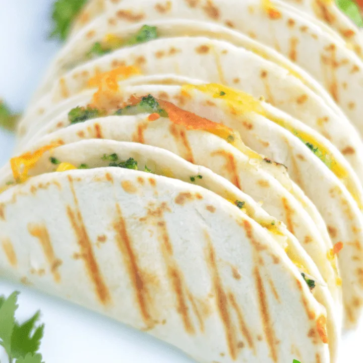 Vegetarian Quesadilla with Broccoli and Corn