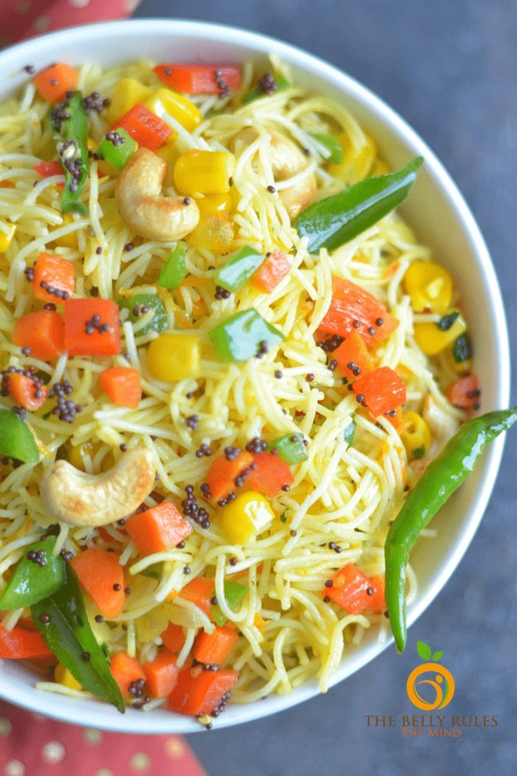 Instant Pot Vegan Vermicelli Bowl - Semiya Upma