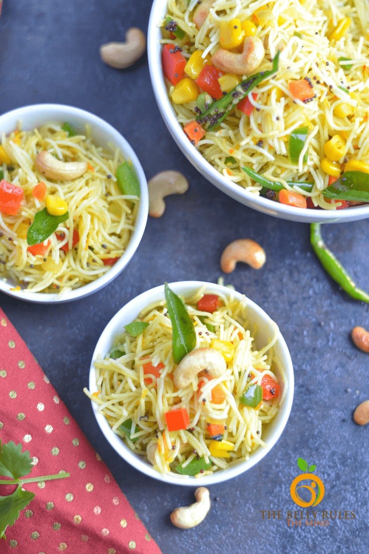 Instant Pot Vegan Vermicelli Bowl - Semiya Upma