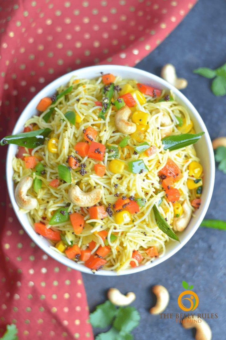 Instant Pot Vegan Vermicelli Bowl - Semiya Upma