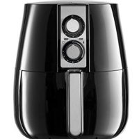 Gourmia GAF400 Frigider electric multifuncțional Classic Rapid Air Fryer cu timer cu cadran dublu pentru controlul temperaturii, 10 Cup/4.5 Qt. Capacitate, 1230W, negru