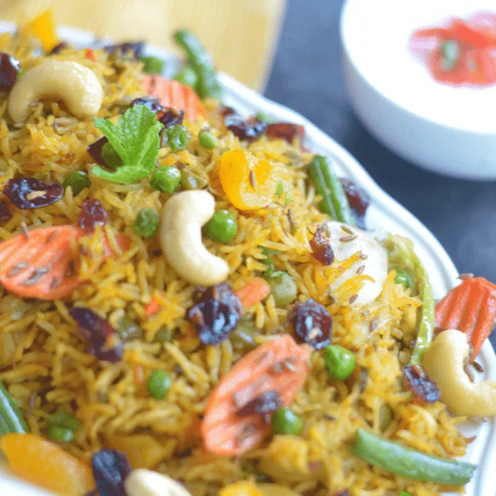 Instant pot vegan vegetable biryani recipe