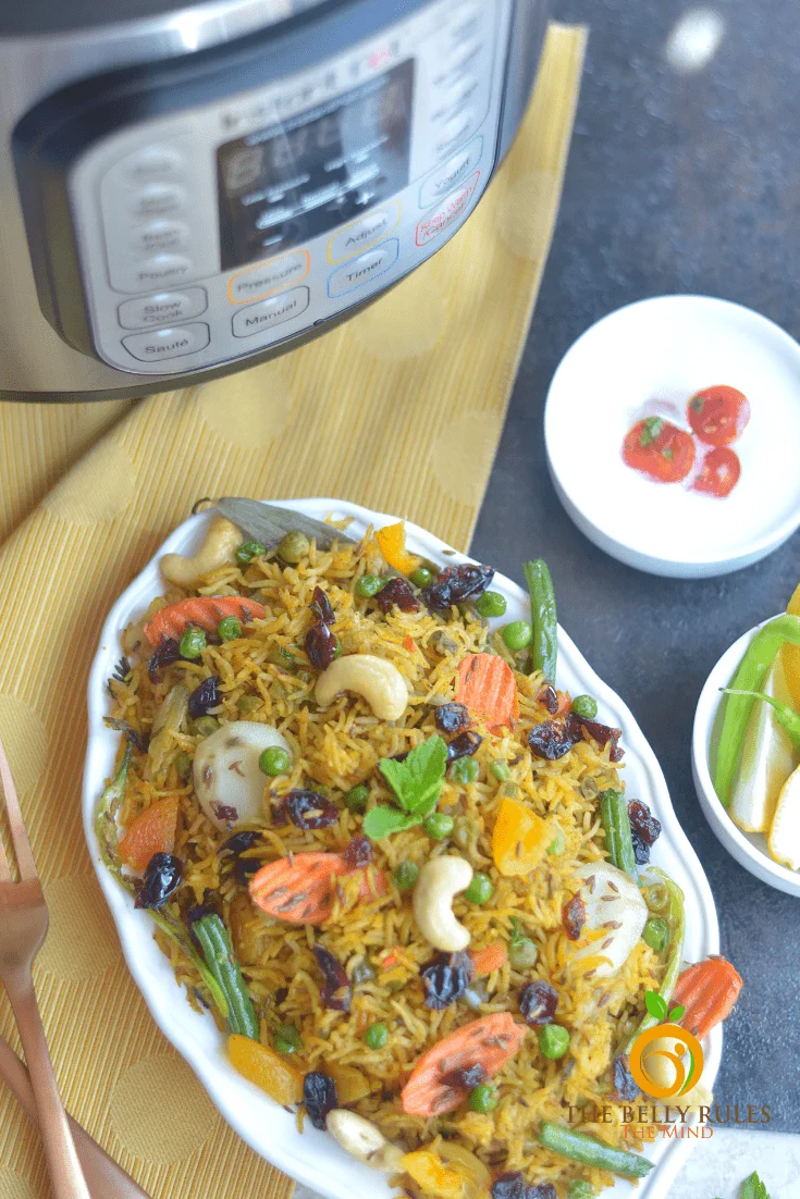 Intant pot vegan vegetable biryani