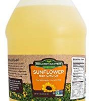 Healthy Harvest Non-GMO Sunflower Oil - Healthy Cooking Oil for Cooking, Baking, Frying & More - Naturally Processed to Retain Natural Antioxidants {One Gallon}