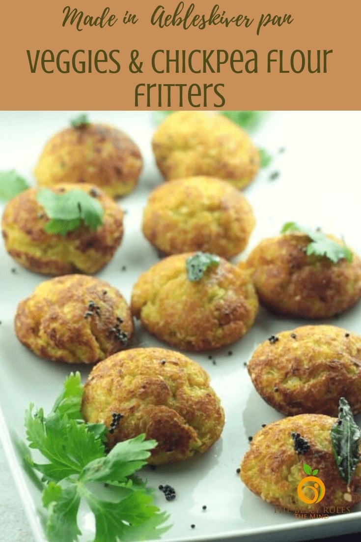 Aebleskiver pan veggies and chickpea flour fritters No Fry Appe Pan Recipes, Tricks & Video
