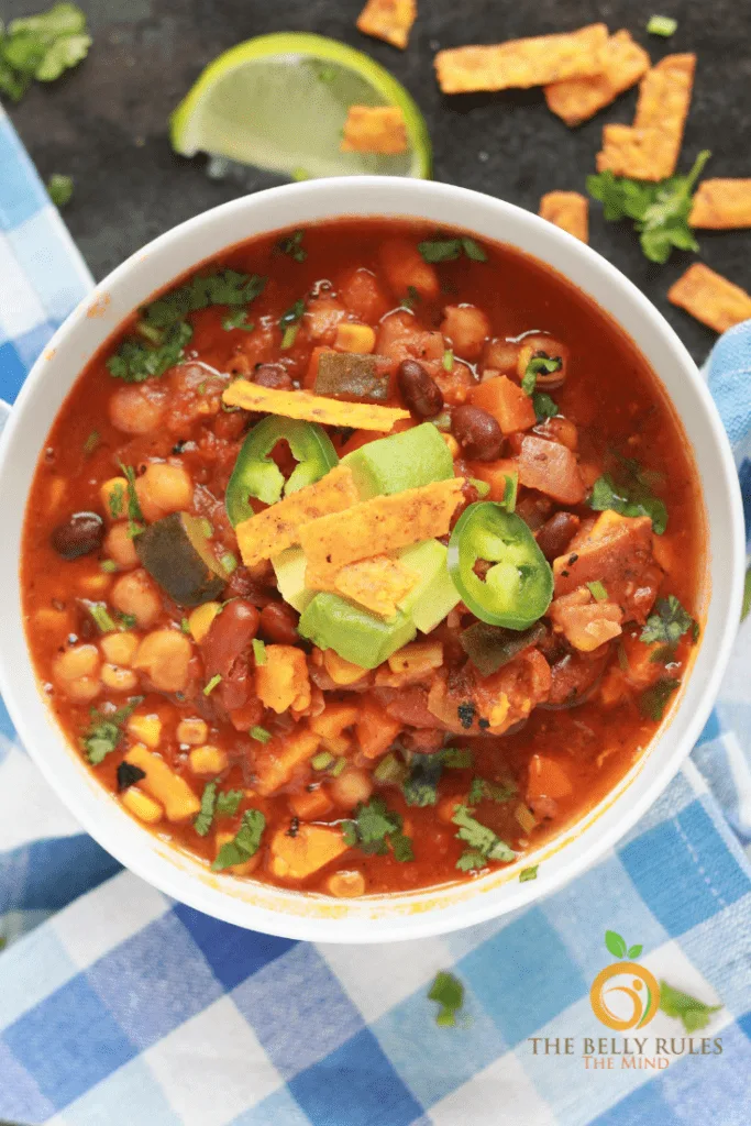 Instant Pot Bean Chilli in a bowl