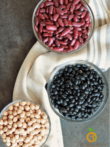 black beans kidney beans chickpeas