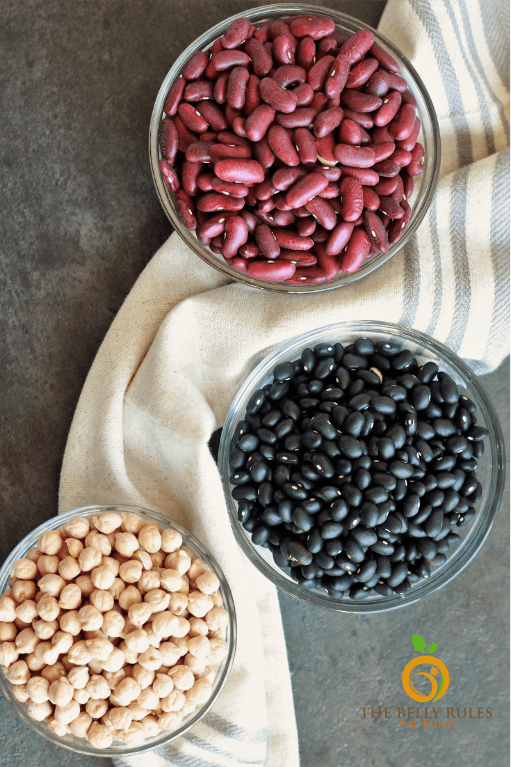 black beans kidney beans chickpeas