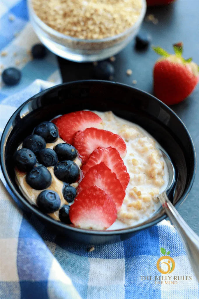 berries decorated on steel cut oats