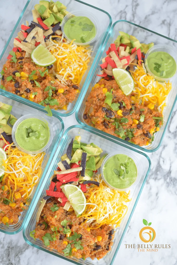 Instant Pot Meal Prep - Quinoa Burrito Bowl - The Belly Rules The Mind