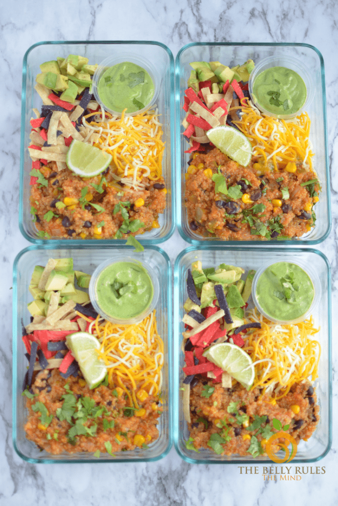 Instant Pot Meal Prep - Quinoa Burrito Bowl - The Belly Rules The Mind