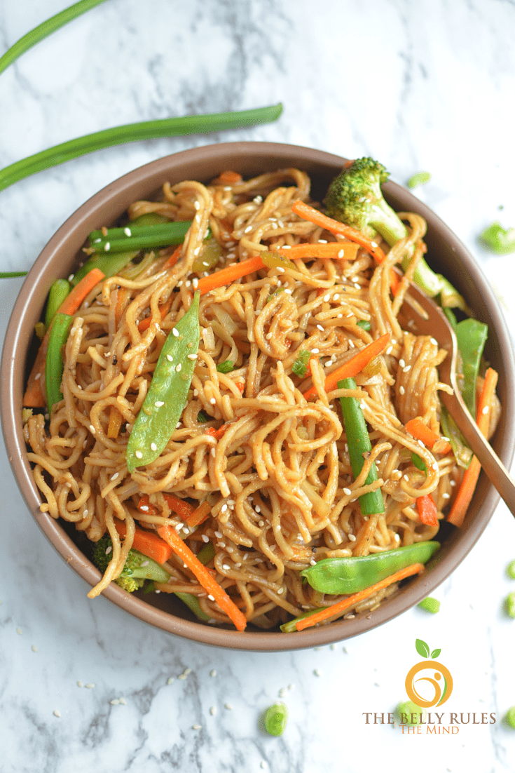 instant pot chow mein noodles - comforting vegan recipes