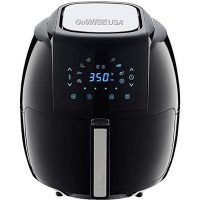 GoWISE USA 1700-Watt 5.8-QT 8-in-1 Digital Air Fryer and 50 Recipes for your Air Fryer Book (Black)