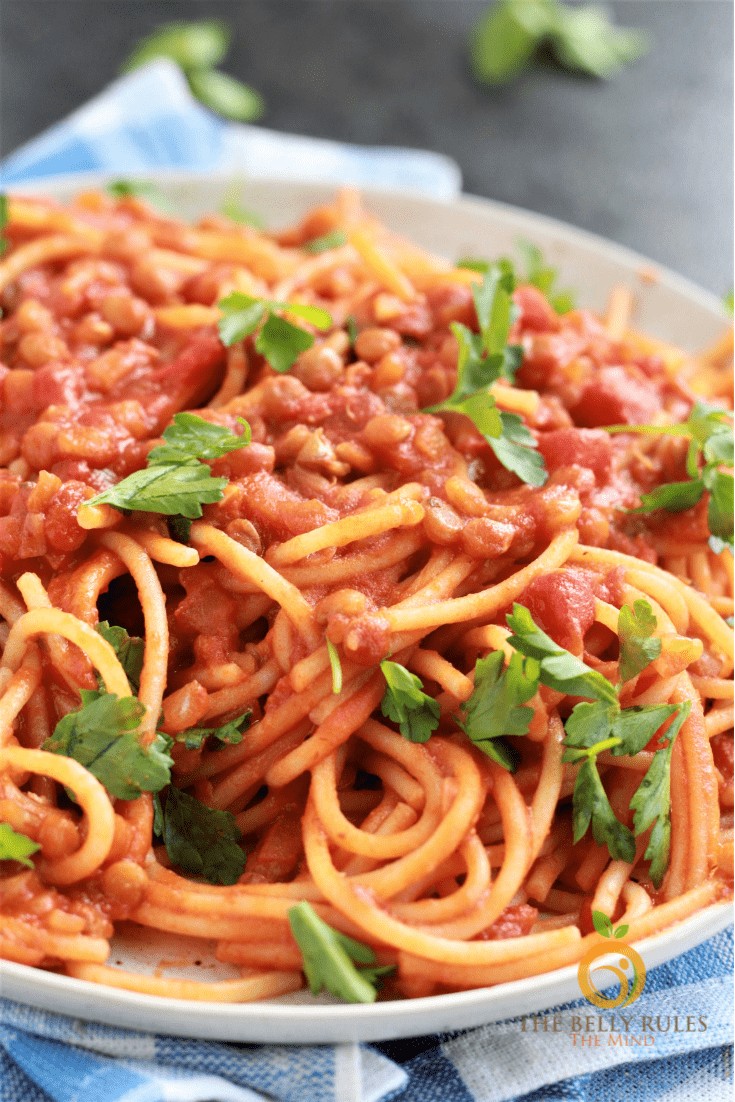 Instant Pot Spaghetti with Lentils