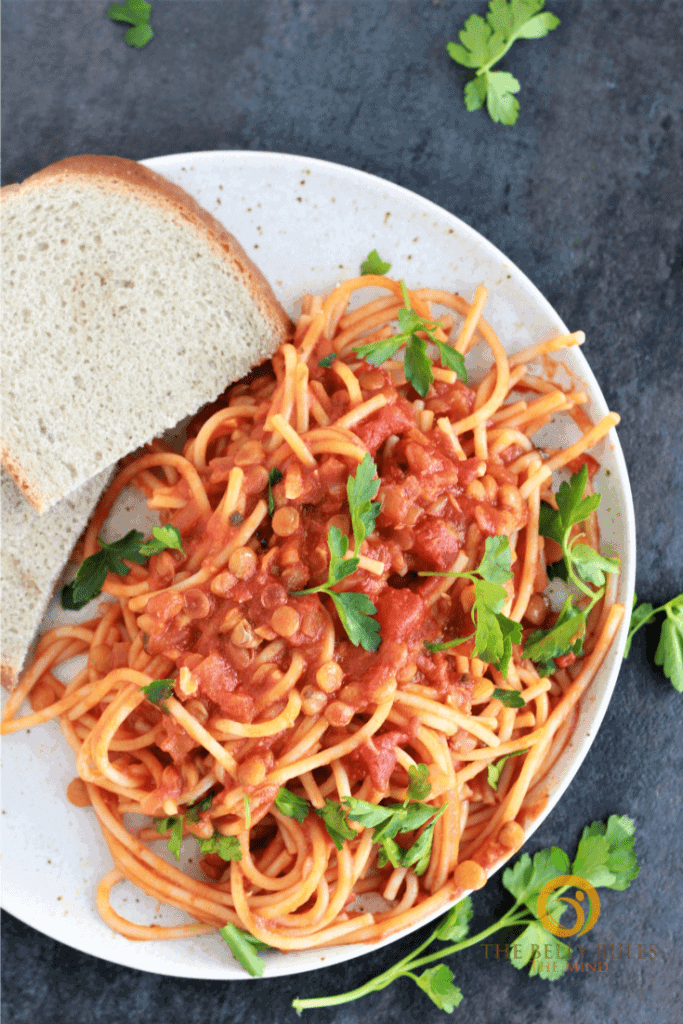 Instant Pot Spaghetti with Lentils The Belly Rules The Mind