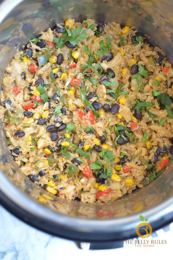 instant pot Mexican cauliflower rice bowl