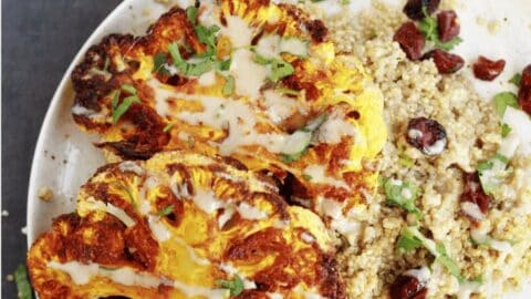 cauliflower steak 1 Air Fried Cauliflower Steaks with Turmeric