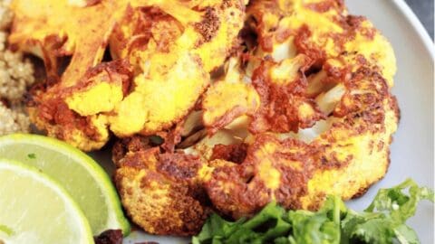 cauliflower steak 3 Air Fried Cauliflower Steaks with Turmeric
