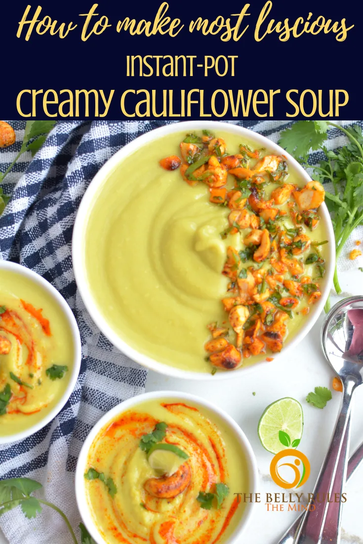 instant pot cauliflower soup , cauliflower soup