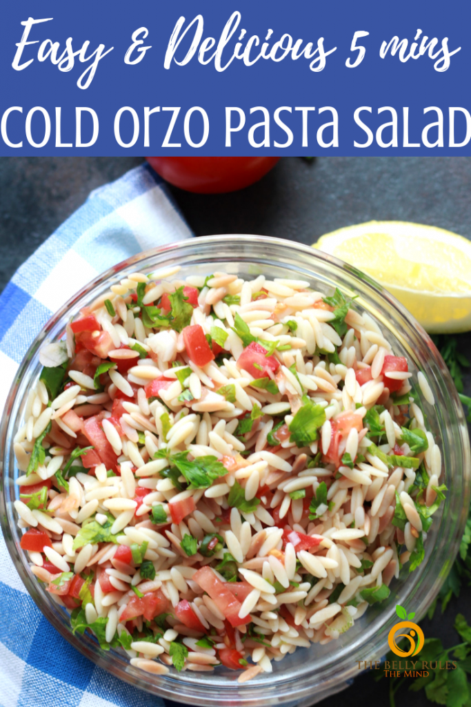 If you are looking to cool down with a refreshing cold pasta salad recipe then this Easy Summer Orzo Salad is your recipe. Made with easily available ingredients and comes together quickly, this is great for summer parties and potlucks because it's a guaranteed crowd pleaser. 5 Minutes. Vegan.  #orzo #orzosalad #orzosaladrecipe #orzopastasalad #pastasaladrecipe #instantpororzo #tbrtm