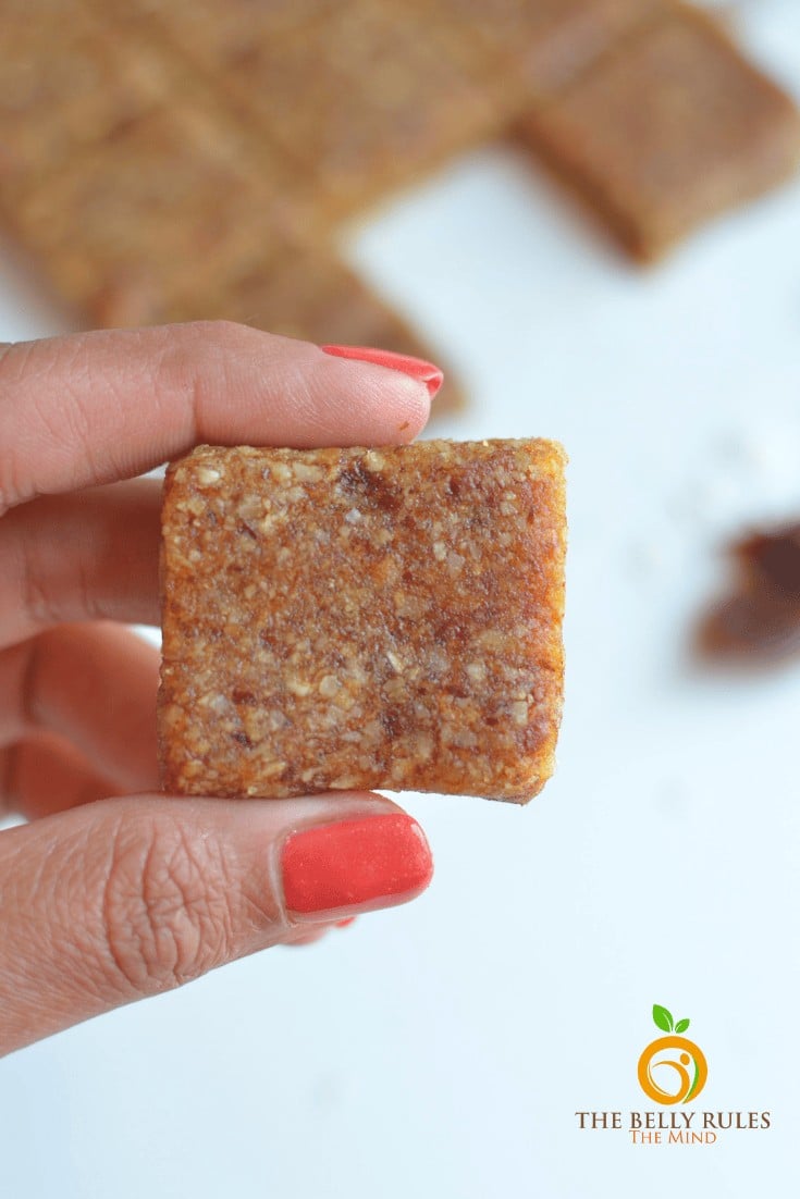 Sugar Free Homemade Almond & Dates Energy Bars