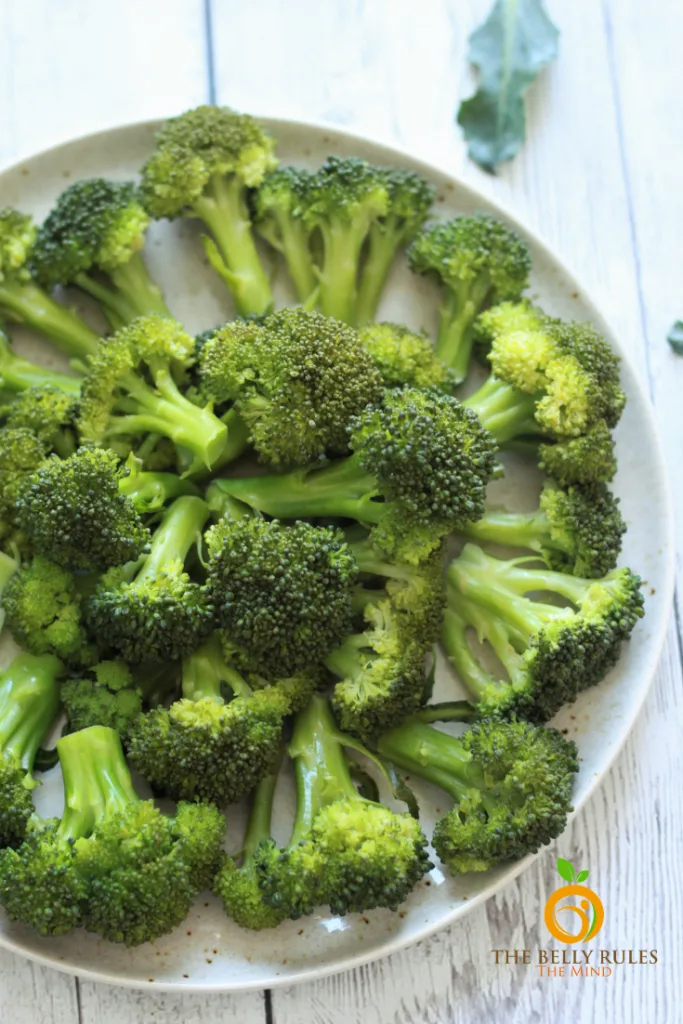 steamed broccoli on a plate