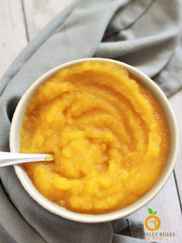 homemade pumpkin puree in a bowl